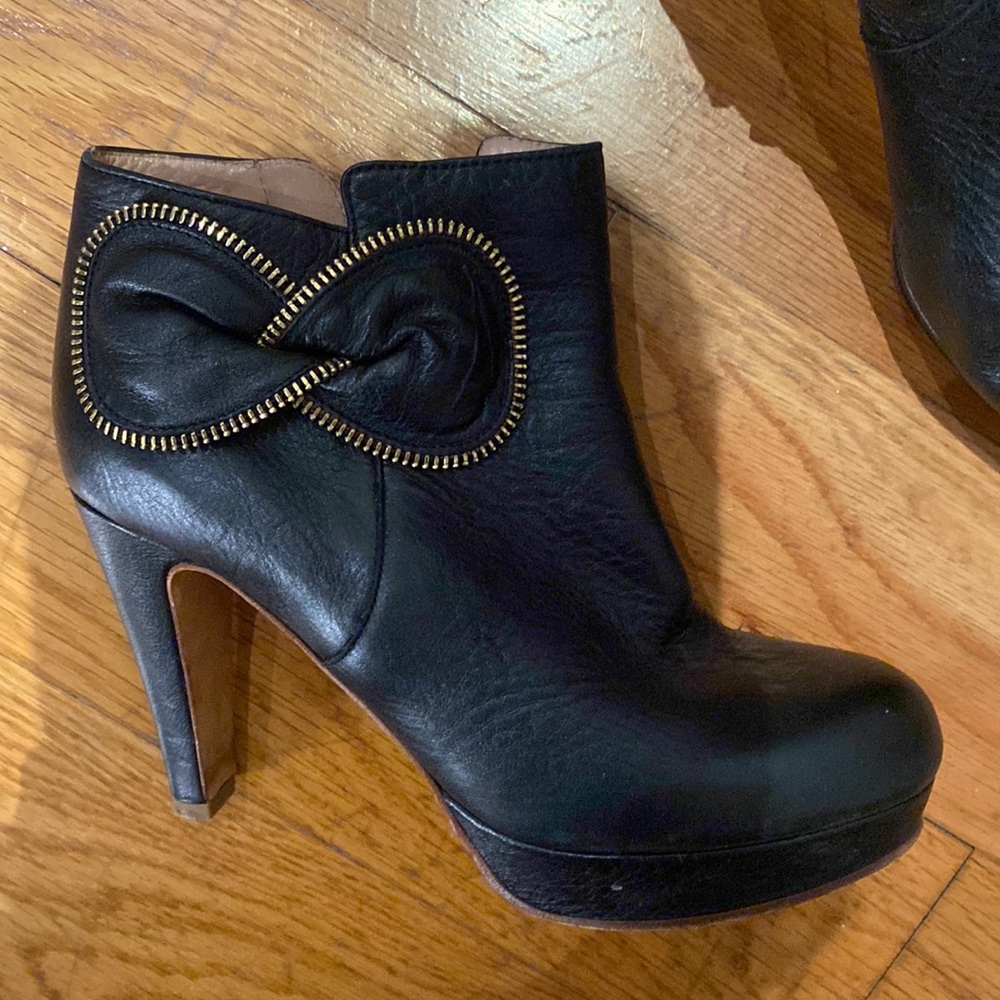 See by chloe black zipper bow boots. Size 38